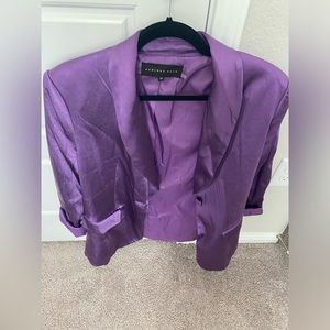 Oversized Purple Satin Blazer (XS)